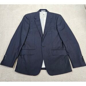 Moods of Norway Navy Wool Silk Blazer Men‎ 40R/50 Modern Scandinavian Minimalist